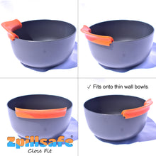 Load image into Gallery viewer, zpiillsafe close fit kitchen funnel is able to flex and fit onto thin wall bowls