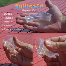 Load image into Gallery viewer, ZpillSafe® Regular Fit - Innovative Funnel for 2”- 4” Size Diameter Liquid Containers - Food Grade Silicone - Made in USA - Kitchen Gadgets (2 Pack, Clear)