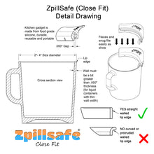 Load image into Gallery viewer, zpillsafe close fit kitchen funnel has an important to read detail drawing