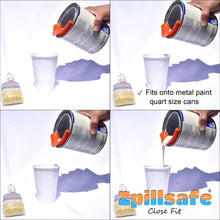 Load image into Gallery viewer, ZpillSafe® Close Fit 2-Pack Silicone Made Innovative Kitchen Paint Funnel for 2”- 4” Size Diameter Thin Wall Liquid Containers, Patented Reusable Made in USA
