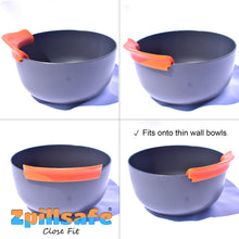 Load image into Gallery viewer, zpiillsafe close fit kitchen funnel is able to flex and fit onto thin wall bowls
