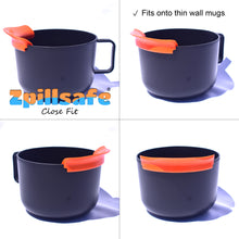 Load image into Gallery viewer, zpiillsafe close fit silicone funnel is able to flex and fit onto thin wall mugs
