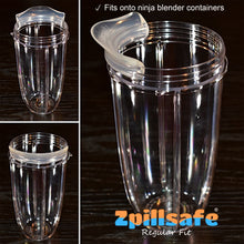Load image into Gallery viewer, zpillsafe regular fit flexible funnel fits and works on ninja blender containers
